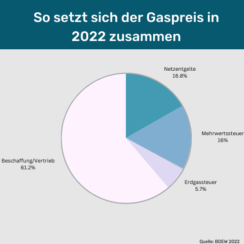 Gaspreis Zusammensetzung in 2022